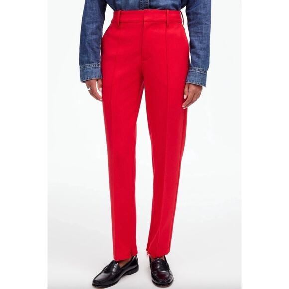 Madewell Mid Rise Slim Ankle Pant Straight Leg Red Classic Relaxed US 4 NWT - Picture 1 of 12